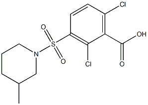 2,6-dichloro-3-[(3-methylpiperidine-1-)sulfonyl]benzoic acid Struktur