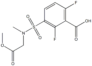 2,6-difluoro-3-[(2-methoxy-2-oxoethyl)(methyl)sulfamoyl]benzoic acid Struktur