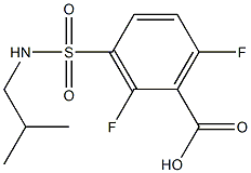 2,6-difluoro-3-[(2-methylpropyl)sulfamoyl]benzoic acid Struktur