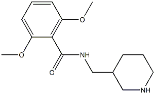 2,6-dimethoxy-N-(piperidin-3-ylmethyl)benzamide Struktur