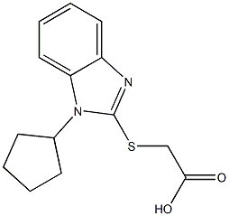 2-[(1-cyclopentyl-1H-1,3-benzodiazol-2-yl)sulfanyl]acetic acid Struktur