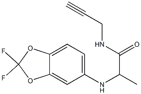 2-[(2,2-difluoro-2H-1,3-benzodioxol-5-yl)amino]-N-(prop-2-yn-1-yl)propanamide Struktur