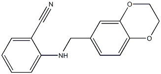 2-[(2,3-dihydro-1,4-benzodioxin-6-ylmethyl)amino]benzonitrile Struktur