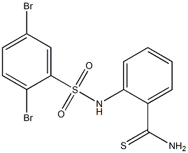 2-[(2,5-dibromobenzene)sulfonamido]benzene-1-carbothioamide Struktur