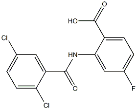 2-[(2,5-dichlorobenzene)amido]-4-fluorobenzoic acid Struktur