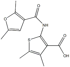 2-[(2,5-dimethyl-3-furoyl)amino]-4,5-dimethylthiophene-3-carboxylic acid Struktur