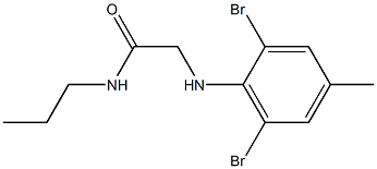 2-[(2,6-dibromo-4-methylphenyl)amino]-N-propylacetamide Struktur