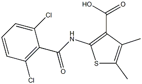 2-[(2,6-dichlorobenzene)amido]-4,5-dimethylthiophene-3-carboxylic acid Struktur