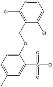 2-[(2,6-dichlorophenyl)methoxy]-5-methylbenzene-1-sulfonyl chloride Struktur