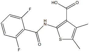 2-[(2,6-difluorobenzene)amido]-4,5-dimethylthiophene-3-carboxylic acid Struktur