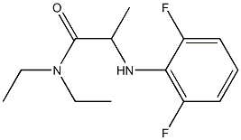 2-[(2,6-difluorophenyl)amino]-N,N-diethylpropanamide Struktur