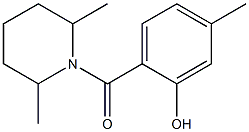 2-[(2,6-dimethylpiperidin-1-yl)carbonyl]-5-methylphenol Struktur