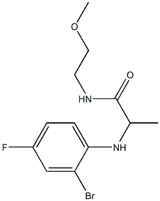 2-[(2-bromo-4-fluorophenyl)amino]-N-(2-methoxyethyl)propanamide Struktur