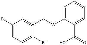 2-[(2-bromo-5-fluorobenzyl)thio]benzoic acid Struktur