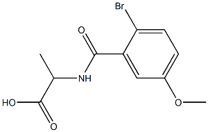 2-[(2-bromo-5-methoxybenzoyl)amino]propanoic acid Struktur