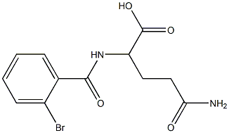 2-[(2-bromophenyl)formamido]-4-carbamoylbutanoic acid Struktur