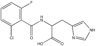 2-[(2-chloro-6-fluorophenyl)formamido]-3-(1H-imidazol-4-yl)propanoic acid Struktur