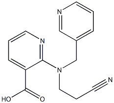 2-[(2-cyanoethyl)(pyridin-3-ylmethyl)amino]pyridine-3-carboxylic acid Struktur