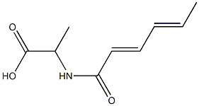 2-[(2E,4E)-hexa-2,4-dienoylamino]propanoic acid Struktur