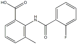 2-[(2-fluorobenzoyl)amino]-3-methylbenzoic acid Struktur