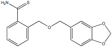 2-[(2H-1,3-benzodioxol-5-ylmethoxy)methyl]benzene-1-carbothioamide Struktur