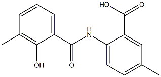 2-[(2-hydroxy-3-methylbenzene)amido]-5-methylbenzoic acid Struktur