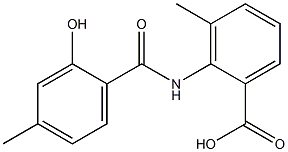 2-[(2-hydroxy-4-methylbenzene)amido]-3-methylbenzoic acid Struktur