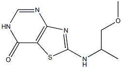 2-[(2-methoxy-1-methylethyl)amino][1,3]thiazolo[4,5-d]pyrimidin-7(6H)-one Struktur