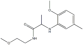 2-[(2-methoxy-5-methylphenyl)amino]-N-(2-methoxyethyl)propanamide Struktur