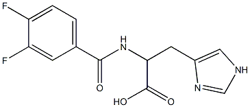 2-[(3,4-difluorophenyl)formamido]-3-(1H-imidazol-4-yl)propanoic acid Struktur