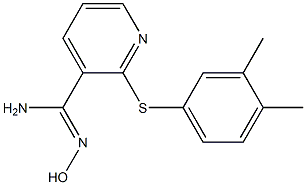 2-[(3,4-dimethylphenyl)sulfanyl]-N'-hydroxypyridine-3-carboximidamide Struktur