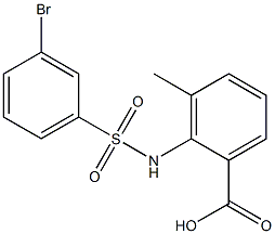 2-[(3-bromobenzene)sulfonamido]-3-methylbenzoic acid Struktur