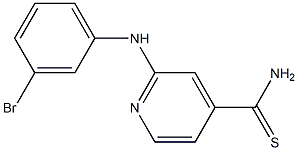 2-[(3-bromophenyl)amino]pyridine-4-carbothioamide Struktur