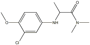 2-[(3-chloro-4-methoxyphenyl)amino]-N,N-dimethylpropanamide Struktur