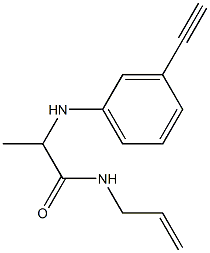 2-[(3-ethynylphenyl)amino]-N-(prop-2-en-1-yl)propanamide Struktur