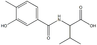 2-[(3-hydroxy-4-methylbenzoyl)amino]-3-methylbutanoic acid Struktur