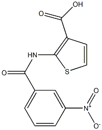 2-[(3-nitrobenzoyl)amino]thiophene-3-carboxylic acid Struktur