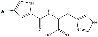 2-[(4-bromo-1H-pyrrol-2-yl)formamido]-3-(1H-imidazol-4-yl)propanoic acid Struktur