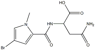 2-[(4-bromo-1-methyl-1H-pyrrol-2-yl)formamido]-3-carbamoylpropanoic acid Struktur