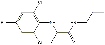 2-[(4-bromo-2,6-dichlorophenyl)amino]-N-propylpropanamide Struktur