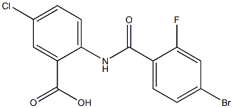 2-[(4-bromo-2-fluorobenzene)amido]-5-chlorobenzoic acid Struktur