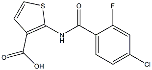 2-[(4-chloro-2-fluorobenzene)amido]thiophene-3-carboxylic acid Struktur