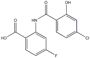 2-[(4-chloro-2-hydroxybenzene)amido]-4-fluorobenzoic acid Struktur