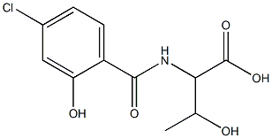 2-[(4-chloro-2-hydroxybenzoyl)amino]-3-hydroxybutanoic acid Struktur