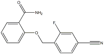 2-[(4-cyano-2-fluorobenzyl)oxy]benzamide Struktur