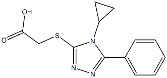 2-[(4-cyclopropyl-5-phenyl-4H-1,2,4-triazol-3-yl)sulfanyl]acetic acid Struktur