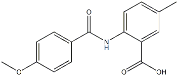 2-[(4-methoxybenzene)amido]-5-methylbenzoic acid Struktur