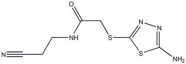 2-[(5-amino-1,3,4-thiadiazol-2-yl)sulfanyl]-N-(2-cyanoethyl)acetamide Struktur