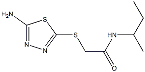 2-[(5-amino-1,3,4-thiadiazol-2-yl)sulfanyl]-N-(butan-2-yl)acetamide Struktur