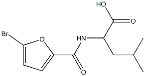 2-[(5-bromo-2-furoyl)amino]-4-methylpentanoic acid Struktur